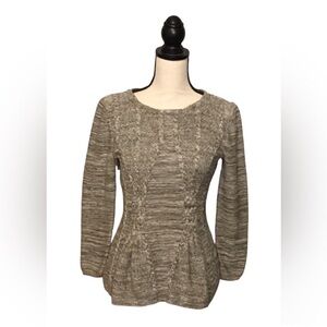 Neiman Marcus Women’s  pullover olive beige white knit sweater M